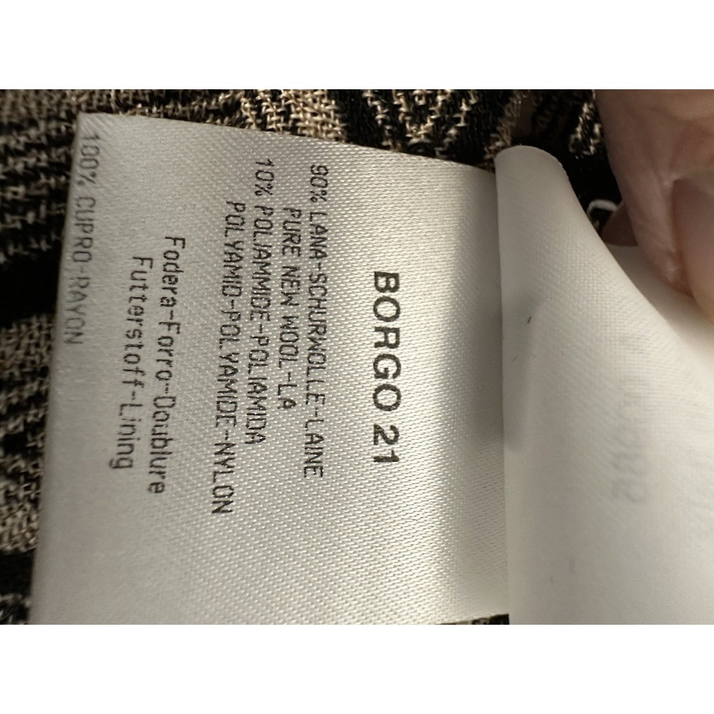 Giorgio Armani Skirt Size‎ 40 Wool Blend A-line Black Beige Chevron  Italy 29x23 - Picture 4 of 6